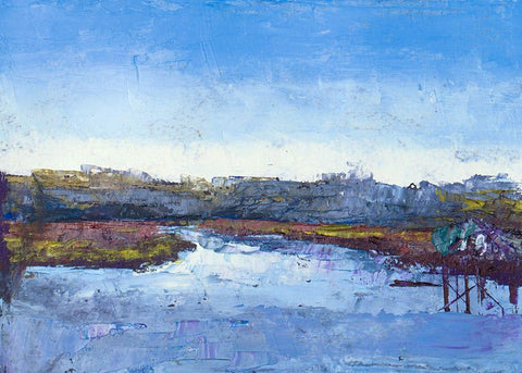 Along the Water Black Ornate Wood Framed Art Print with Double Matting by Green, Jenny