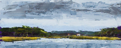 Overcast Days in Town Black Ornate Wood Framed Art Print with Double Matting by Green, Jenny