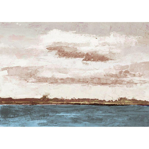 Cloudy Shores and Pink Skies White Modern Wood Framed Art Print by Green, Jenny