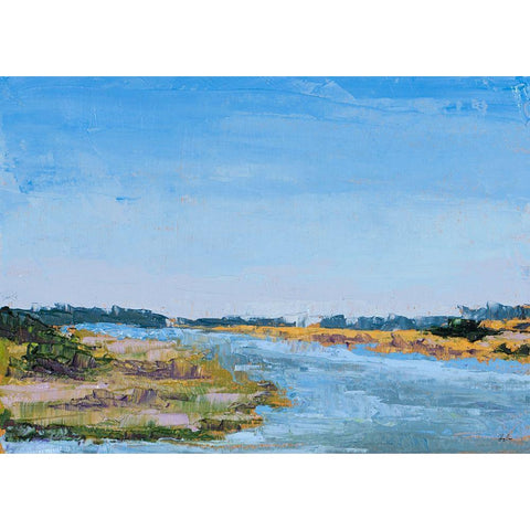 Along the Water Gold Ornate Wood Framed Art Print with Double Matting by Green, Jenny