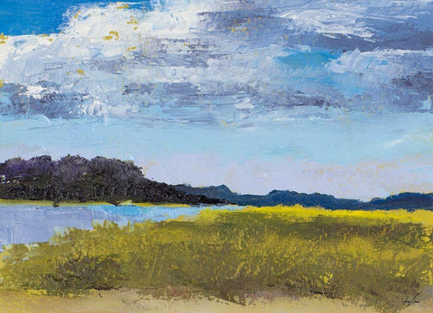 Blue Skies White Modern Wood Framed Art Print with Double Matting by Green, Jenny