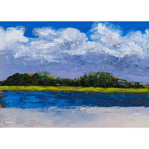 Blue Waters Black Modern Wood Framed Art Print by Green, Jenny