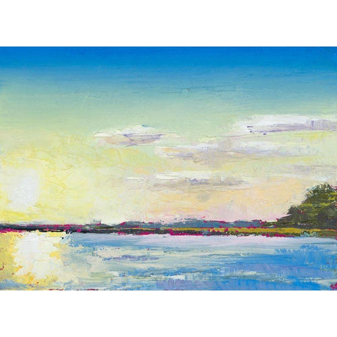 Sun on the Water Black Modern Wood Framed Art Print by Green, Jenny