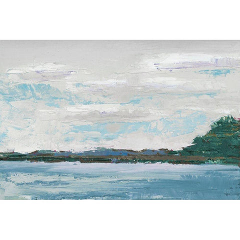 Lakeside Black Modern Wood Framed Art Print with Double Matting by Green, Jenny