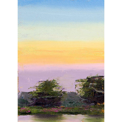 Glowing Sunset Black Modern Wood Framed Art Print with Double Matting by Green, Jenny