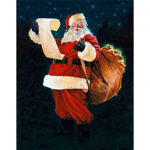 Jolly Old Saint Nick White Modern Wood Framed Art Print by Green, Jenny