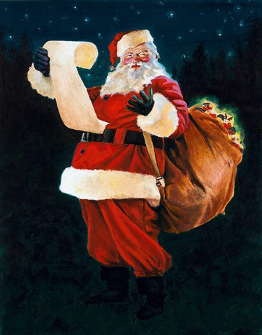 Jolly Old Saint Nick White Modern Wood Framed Art Print with Double Matting by Green, Jenny