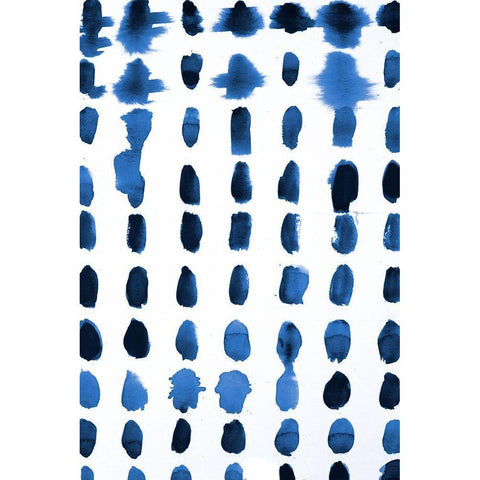 Blue Spots Pattern Black Modern Wood Framed Art Print with Double Matting by Pinto, Patricia