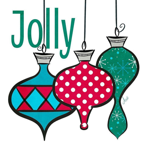 Joyful Christmas Ornaments IV Black Ornate Wood Framed Art Print with Double Matting by Metz, Andi