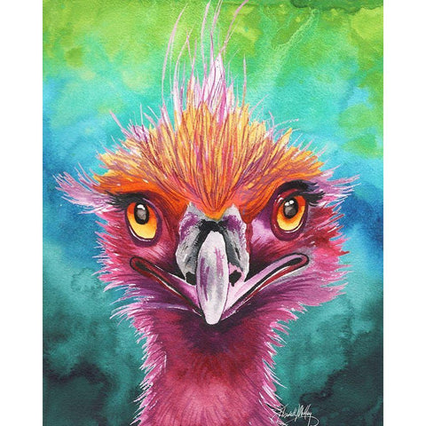 Emus Of A Feather White Modern Wood Framed Art Print by Medley, Elizabeth