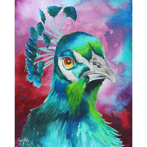 Peacocks of a Feather Black Modern Wood Framed Art Print with Double Matting by Medley, Elizabeth