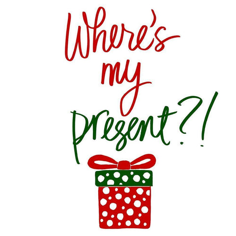Wheres My Present Black Ornate Wood Framed Art Print with Double Matting by SD Graphics Studio