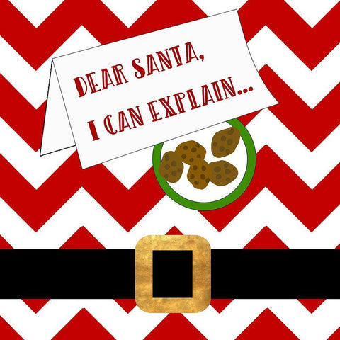 Dear Santa, I Can Explain Black Ornate Wood Framed Art Print with Double Matting by Quach, Anna