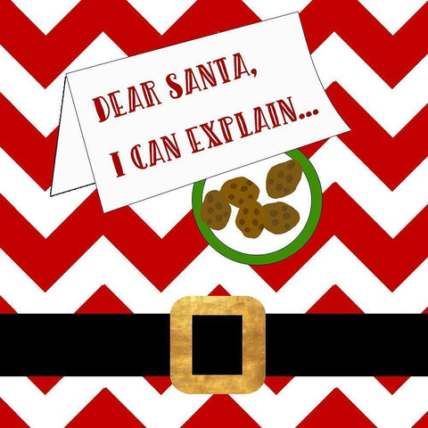 Dear Santa, I Can Explain Black Modern Wood Framed Art Print by Quach, Anna