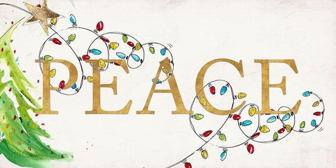 Peace with Lights Black Ornate Wood Framed Art Print with Double Matting by Pinto, Patricia