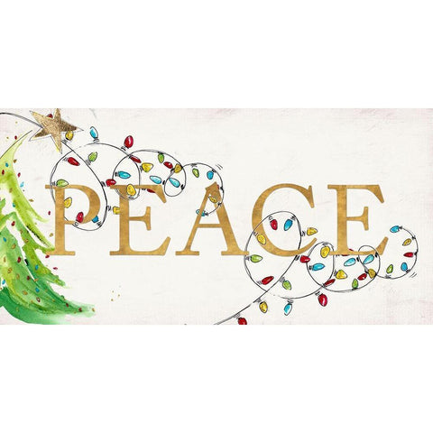 Peace with Lights Black Modern Wood Framed Art Print by Pinto, Patricia