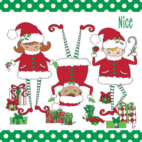 Nice Elves White Modern Wood Framed Art Print with Double Matting by Metz, Andi