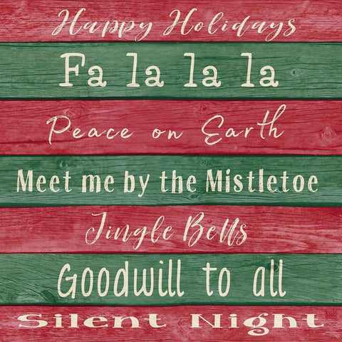 Holiday Chants I Black Ornate Wood Framed Art Print with Double Matting by Metz, Andi
