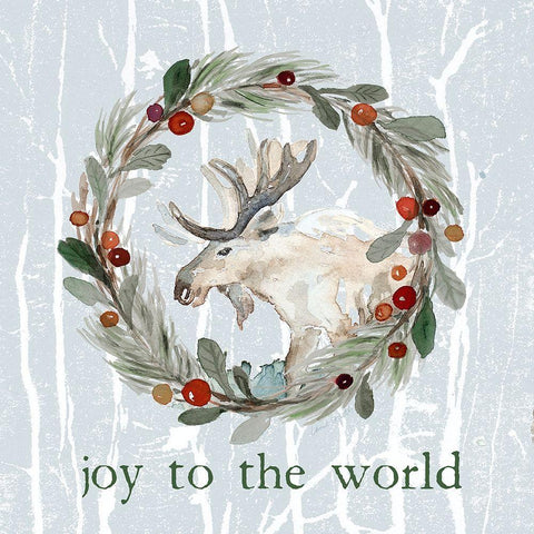 Joy To The World White Modern Wood Framed Art Print with Double Matting by Loreth, Lanie