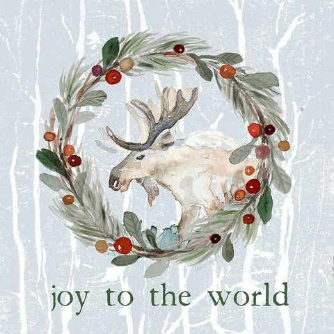 Joy To The World White Modern Wood Framed Art Print by Loreth, Lanie