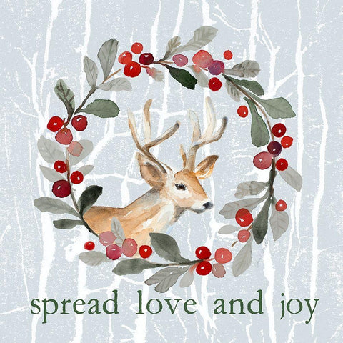 Spread Love and Joy White Modern Wood Framed Art Print with Double Matting by Loreth, Lanie