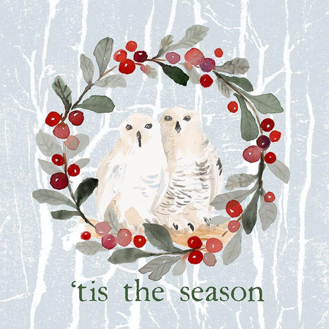 Tis The Season White Modern Wood Framed Art Print with Double Matting by Loreth, Lanie