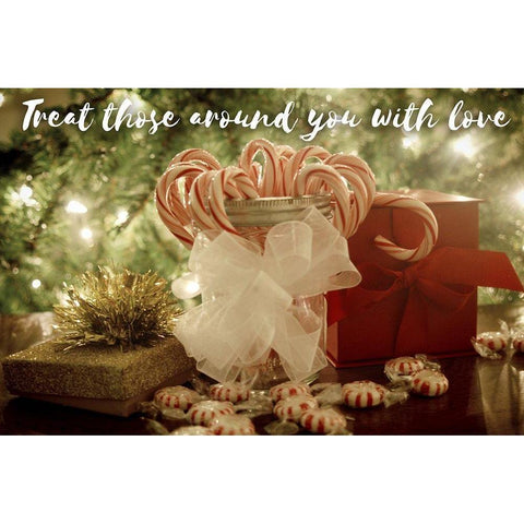 Treat Those with Holiday Love White Modern Wood Framed Art Print by Wilson, Kali