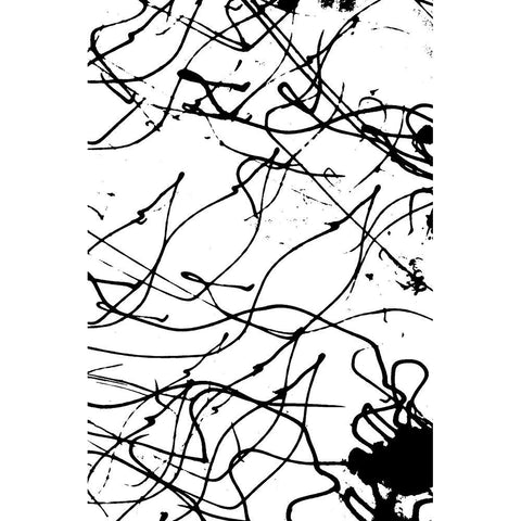 String Theory Black Modern Wood Framed Art Print by Wilson, Kali