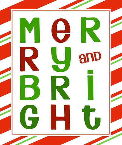 Merry and Bright Black Ornate Wood Framed Art Print with Double Matting by Quach, Anna