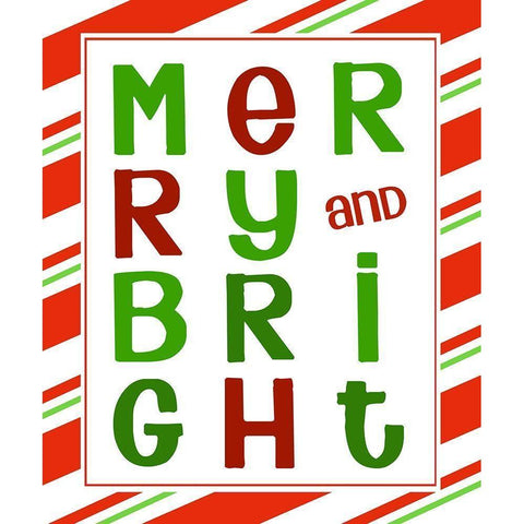 Merry and Bright Black Modern Wood Framed Art Print by Quach, Anna