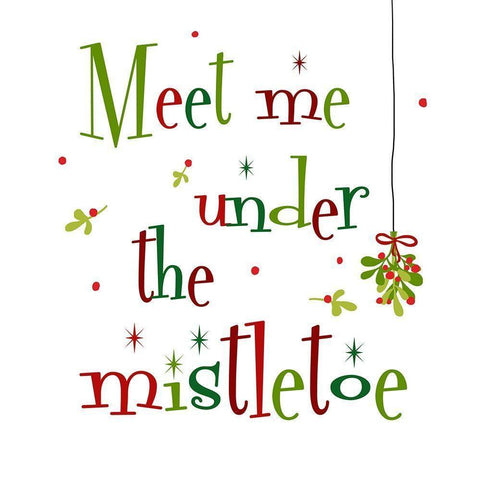Meet Me Under the Mistletoe White Modern Wood Framed Art Print by Quach, Anna