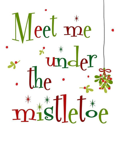 Meet Me Under the Mistletoe Black Ornate Wood Framed Art Print with Double Matting by Quach, Anna
