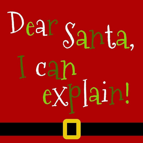 Dear Santa, I Can Explain Black Modern Wood Framed Art Print with Double Matting by Quach, Anna