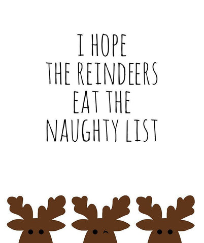 Naughty List Black Ornate Wood Framed Art Print with Double Matting by Quach, Anna