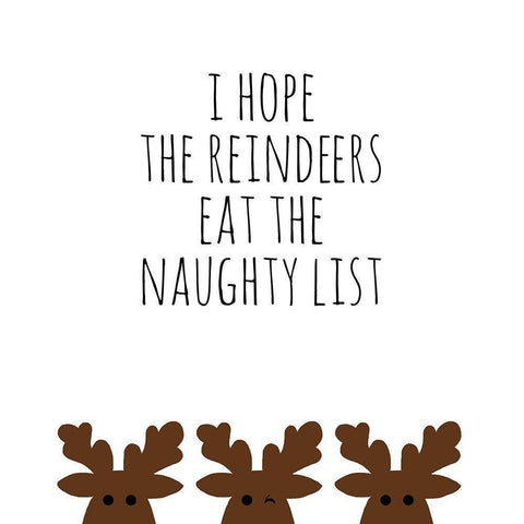 Naughty List Black Modern Wood Framed Art Print by Quach, Anna