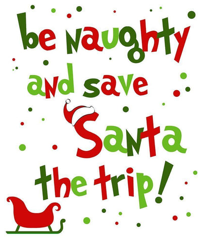 Be Naughty White Modern Wood Framed Art Print with Double Matting by Quach, Anna