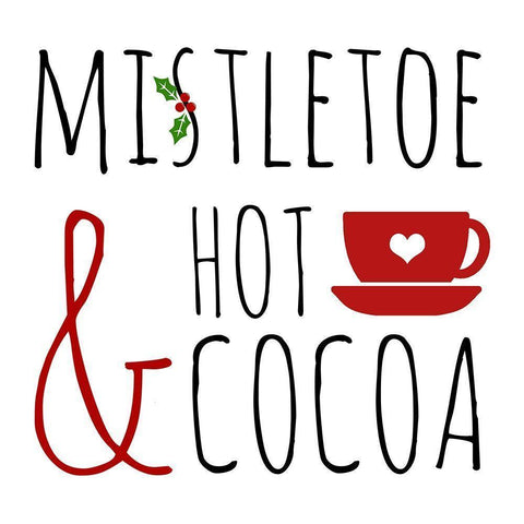 Mistletoe and Hot Cocoa Black Modern Wood Framed Art Print with Double Matting by Quach, Anna