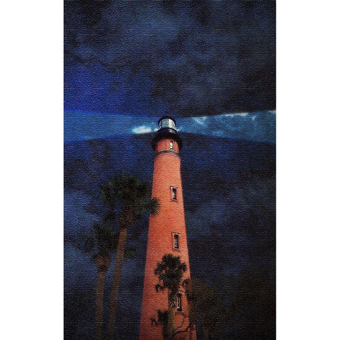 Lighthouse Nights Gold Ornate Wood Framed Art Print with Double Matting by Wilson, Kali