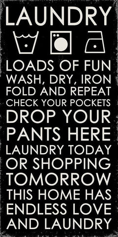 Laundry Black Ornate Wood Framed Art Print with Double Matting by Quach, Anna