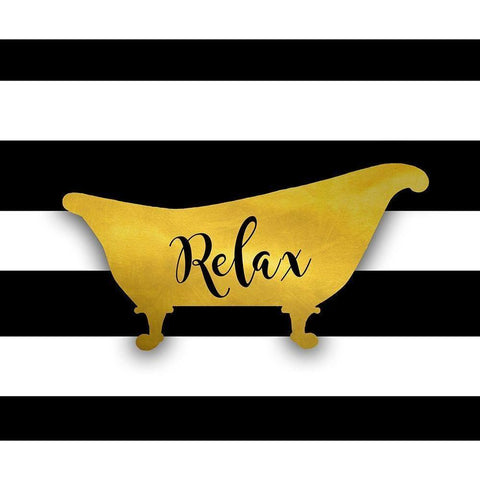 Relax Bath Gold Ornate Wood Framed Art Print with Double Matting by Quach, Anna