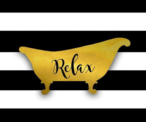 Relax Bath White Modern Wood Framed Art Print with Double Matting by Quach, Anna