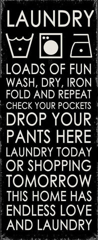 Laundry White Modern Wood Framed Art Print with Double Matting by Quach, Anna