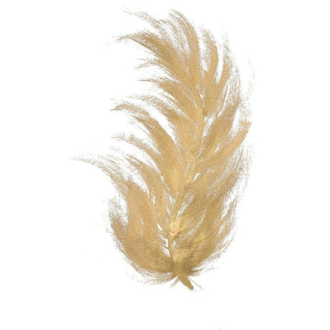 Gold Feather I White Modern Wood Framed Art Print by Hewitt, L.