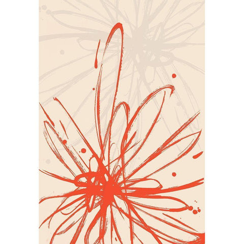 Mandarin Burst I Black Modern Wood Framed Art Print with Double Matting by Hewitt, L.
