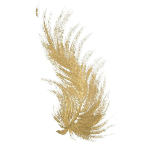 Gold Feather II Black Modern Wood Framed Art Print by Hewitt, L.