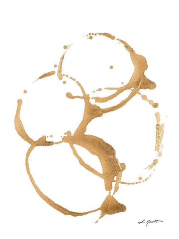 Gold Dreams II White Modern Wood Framed Art Print with Double Matting by Hewitt, L.