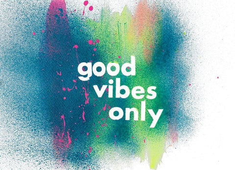 Good Vibes Only White Modern Wood Framed Art Print with Double Matting by James, Nola