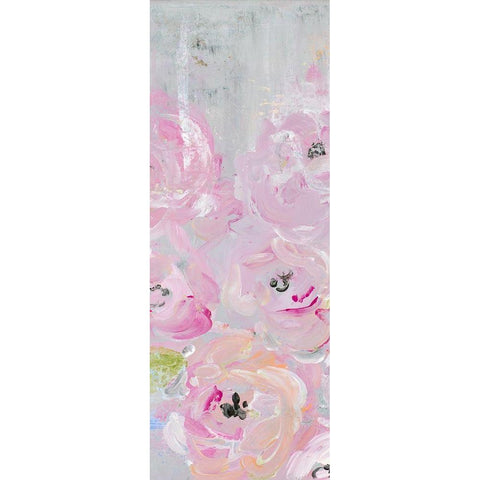 Pink Pastel Floral II Black Modern Wood Framed Art Print with Double Matting by James, Nola