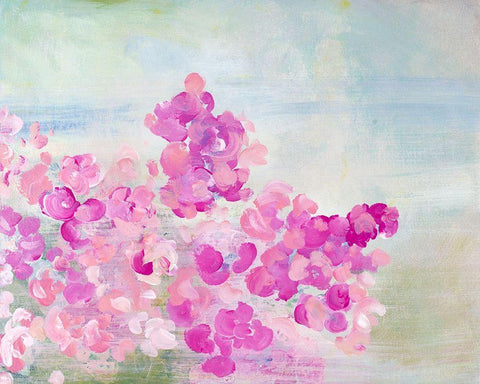 Field of Flowers White Modern Wood Framed Art Print with Double Matting by James, Nola