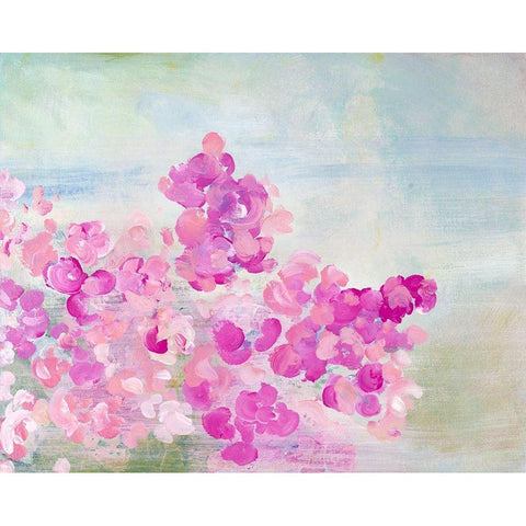 Field of Flowers White Modern Wood Framed Art Print by James, Nola